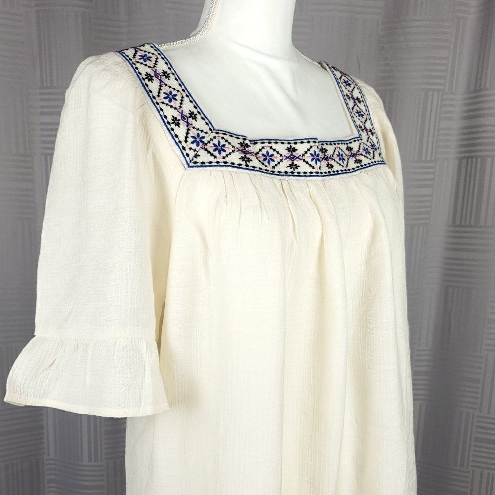 Blu Pepper Embroidered Ruffle Trim Blouse #044 - Picture 7 of 11